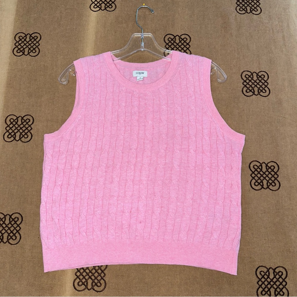 J.Crew Pink Cable Knit Crew Neck Vest Sweater Size S
In Excellent Condition - Picture 1 of 11
